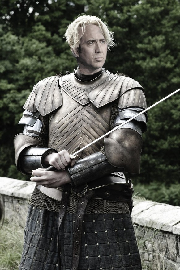 Cage als Brienne von Tarth.