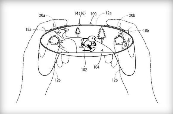 Nintendo besitzt das&nbsp;Patent für ein merkwürdig geformtes Gamepad, das quasi nur aus einem Display besteht.