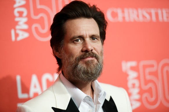 FILE - In this April 18, 2015 file photo, Jim Carrey arrives at LACMA&#039;s 50th Anniversary Gala in Los Angeles. Carrey says he was shocked and saddened to learn of the death of ex-girlfriend Cathri ...
