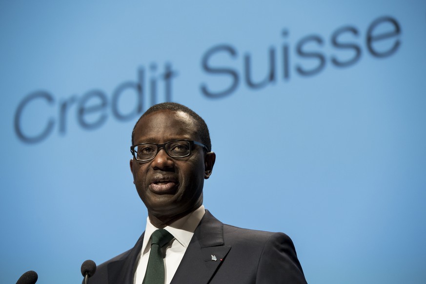 ARCHIVBILD ZUR BEKANNTGABE DES SALAERS 2016 VON CREDIT SUISSE CEO TIDJANE THIAM, AM FREITAG, 24. MAERZ 2017 - Tidjane Thiam, CEO du Credit Suisse Group, parle lors de la douzieme edition du Forum des  ...