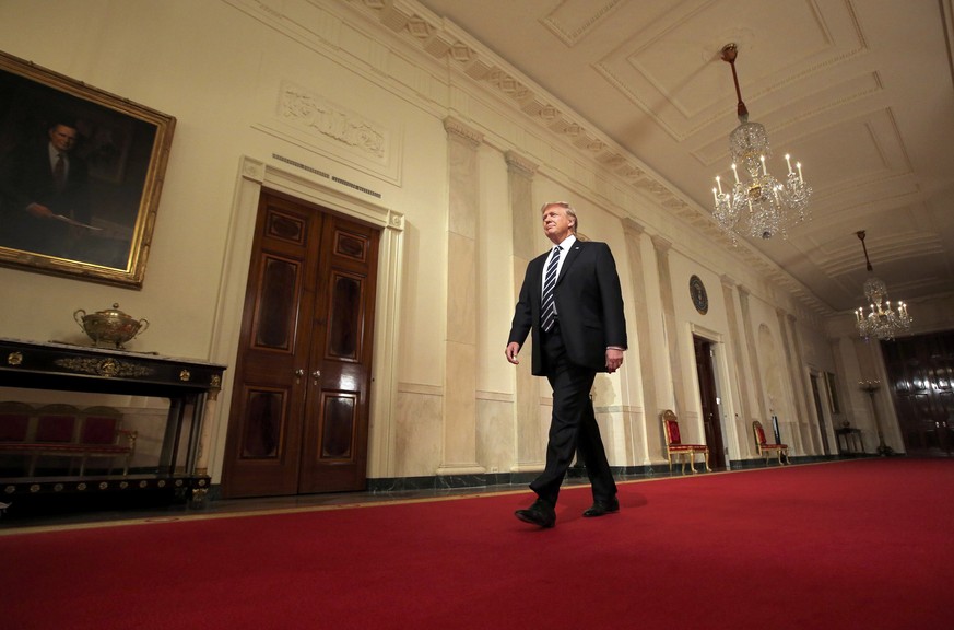 U.S. President Donald Trump arrives to announce his nomination of Neil Gorsuch for the empty associate justice seat of the U.S. Supreme Court at the White House in Washington, D.C., U.S., January 31,  ...