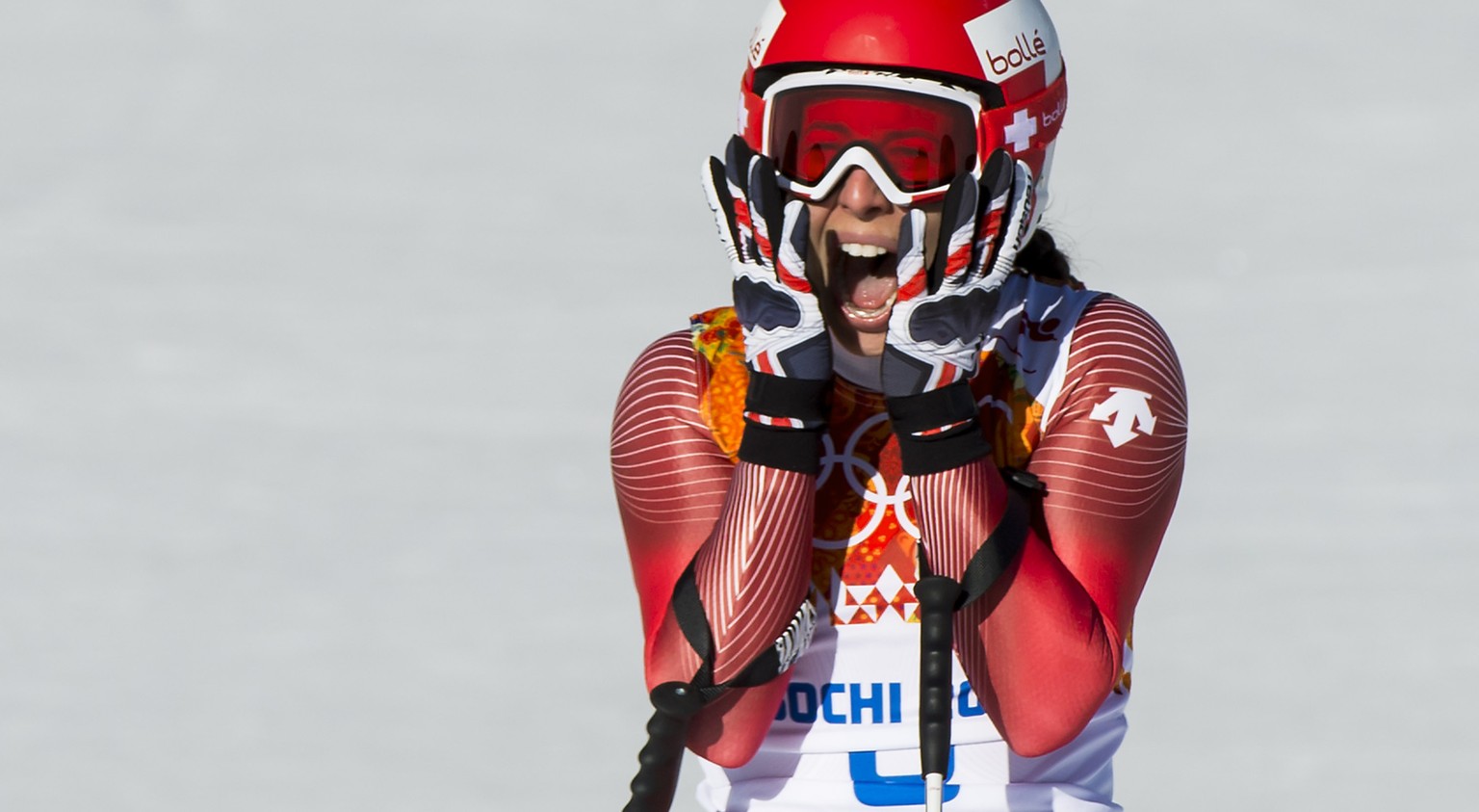 Der Eintrag in die Geschichtsbücher: Dominique Gisin wird 2014 in Sotschi Olympiasiegerin in der Abfahrt.