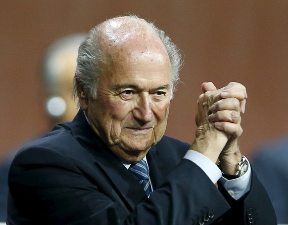 FIFA President Sepp Blatter gestures after he was re-elected at the 65th FIFA Congress in Zurich, Switzerland, in this May 29, 2015 file photo. Sepp Blatter resigned as FIFA president on Tuesday in th ...