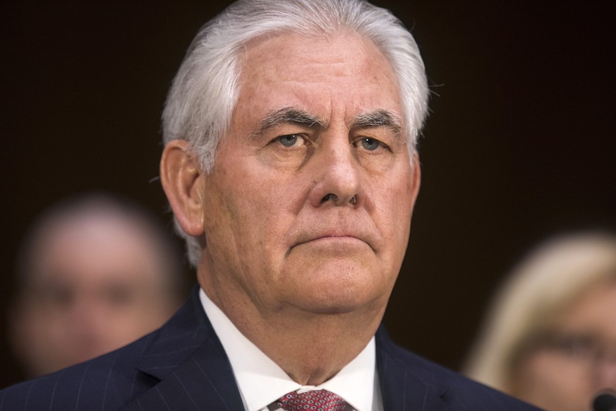 epa05710906 Former CEO of Exxon Mobile and Donald Trump&#039;s nominee for Secretary of State Rex Tillerson testifies at his nomination hearing before the Senate Foreign Relations Committee in the Dir ...