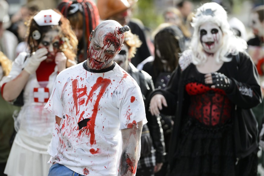 «Zombie Walk»: Teilnehmer einer Demonstration in Yverdon-les-Bains.