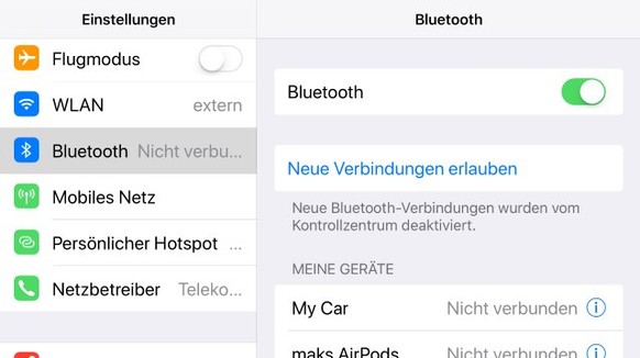 Nur in den Einstellungen von iOS 11 lässt sich WLAN und Bluetooth komplett abschalten.