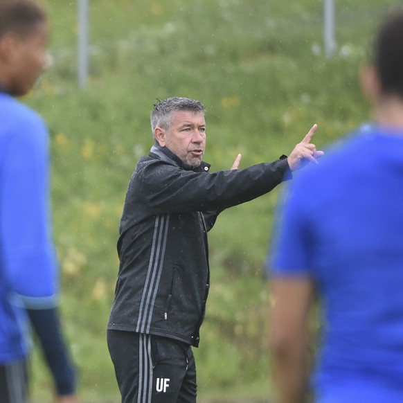 12.07.2016; Crans Montana; Fussball Super League - Trainingslager FC Basel; 
Trainer Urs Fischer (Basel) 
(Andy Mueller/freshfocus)