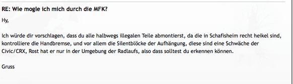 Screenshot aus einem Schweizer Tuning-Forum.