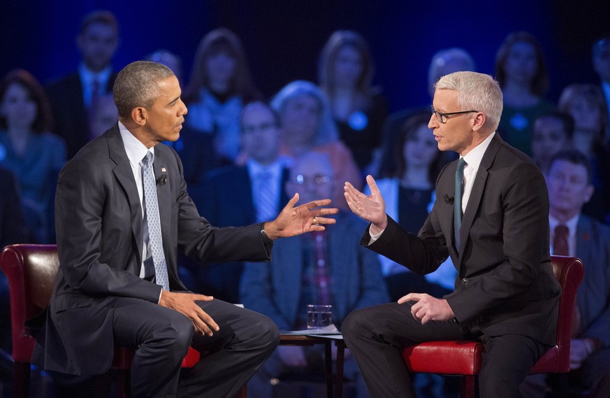 US-Präsident Barack Obama im Gespräch mit CNN-Moderator Anderson Cooper (07.01.2016).