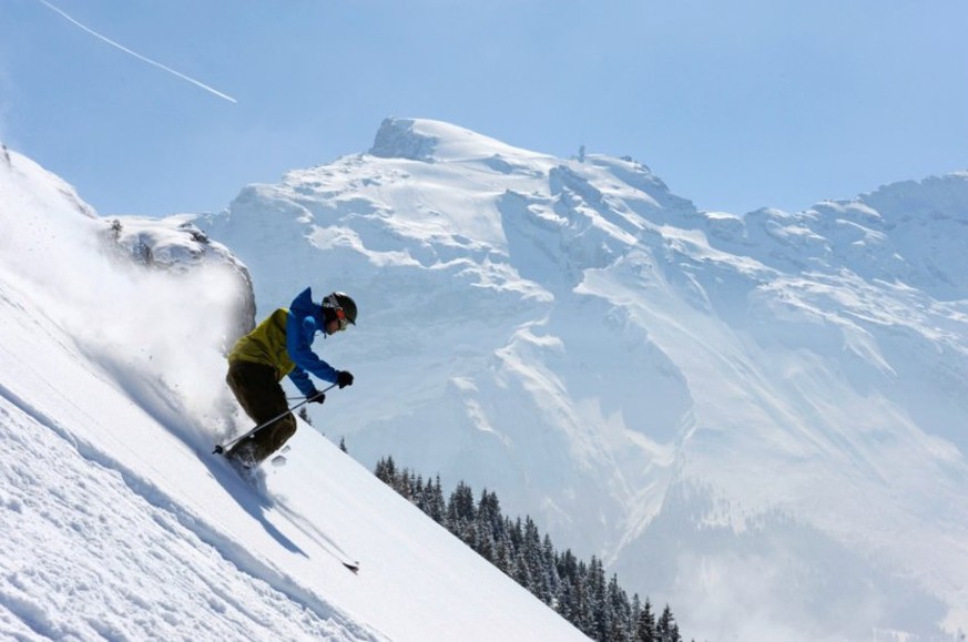 Skifahren, Tiefschnee, Abfahrt, Titlis;Skiing, Freeriding, Downhill Run, Titlis;