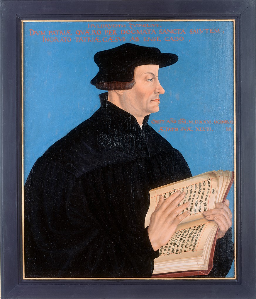 Hans Asper (1499 - 1571), postum ausgeführtes Tafelgemälde von Ulrich Zwingli, 1549. Öl und Tempera auf Holz.