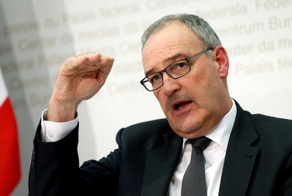 Swiss Defense Minister Guy Parmelin attends a news conference in Bern, Switzerland November 21, 2016. REUTERS/Ruben Sprich