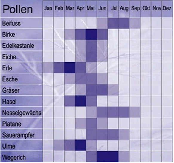 Pollen Heuschnupfen Pollenflugkalender