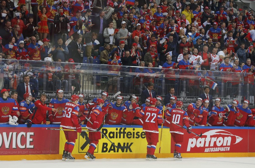 Sieben Mal konnten die russischen Zuschauer und Spieler in der Heim-Arena jubeln.