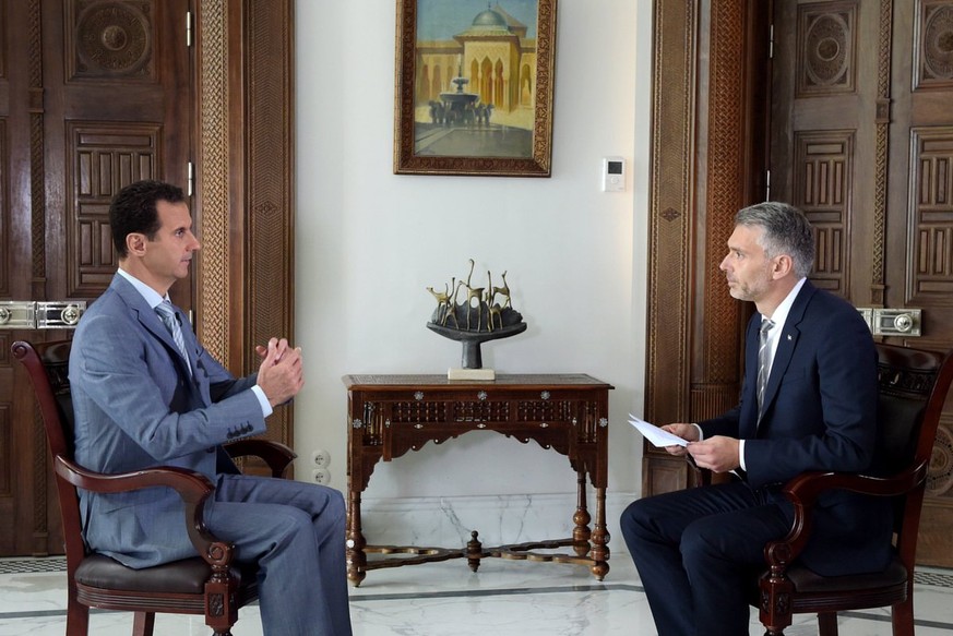 Assad im Interview mit Sandro Brotz.