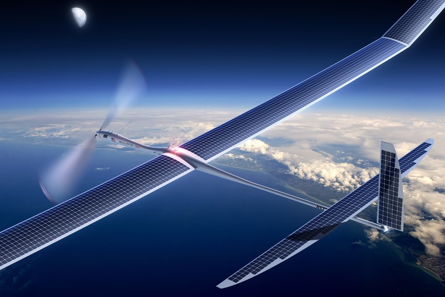 This undated image released by Titan Aerospace shows the company&#039;s Solara 50 aircraft. Facebook is in talks to buy Titan Aerospace, a maker of solar-powered drones, to step up its efforts to prov ...