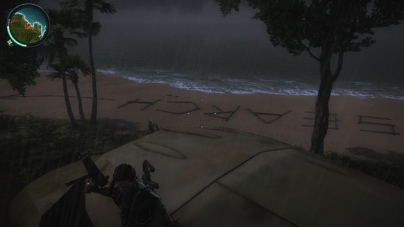 Auch Bernards Nachricht am Strand lässt sich auf der Insel finden.&nbsp;