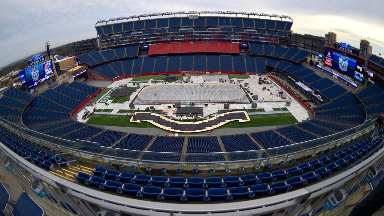 Heute Abend Austragungsort der Winter Classic: Das Gillette Stadium bei Boston.