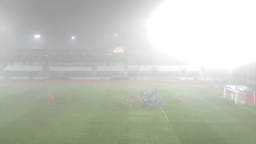 Hier fällt gleich das 1:0 für Andorra. Der Nebel war da noch nicht ganz so dicht.