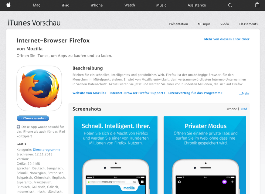 Die Safari-Alternative steht im App Store als kostenloser Download zur Verfügung.