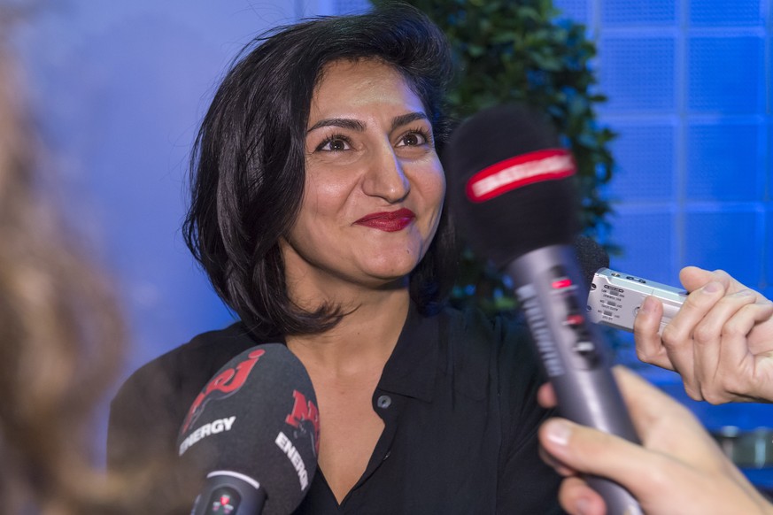 Sibel Arslan, bei der «Basler Zeitung» unbeliebte Neo-Nationalrätin der Grünen, Momente nach ihrer Wahl.