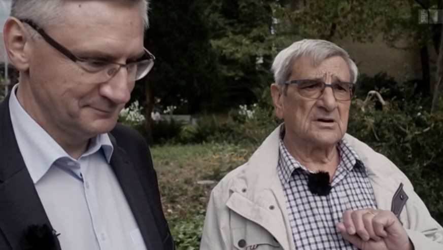 Beleidigt im Volksgarten Eritreer: Hans-Rudolf Glarner mit Sohn Andreas.