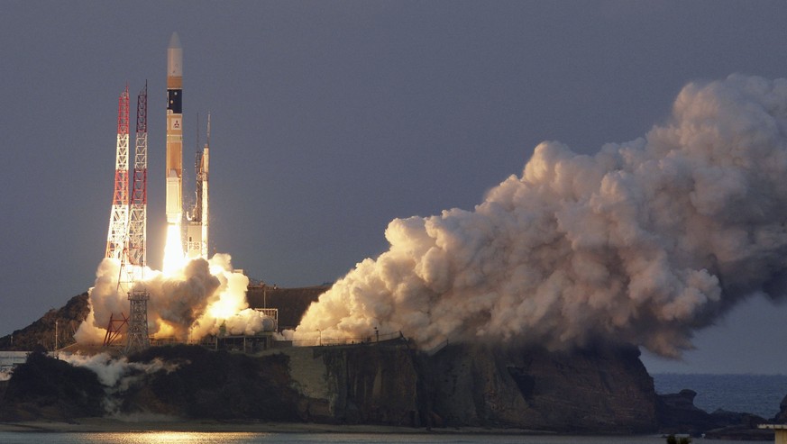 Erfolgreicher Start der Trägerrakete im japanischen Weltraumzentrum Tanegshima.