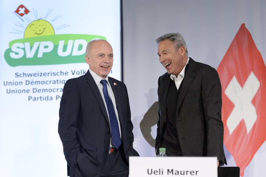 «Not-Kandidat» Adrian Amstutz mit Bundesrat Ueli Maurer.