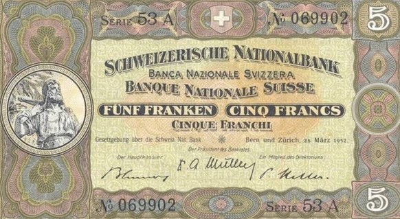 Die 5er-Note aus dem Jahr 1914.&nbsp;