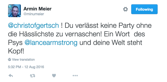 Screenshot des Meier-Tweets.