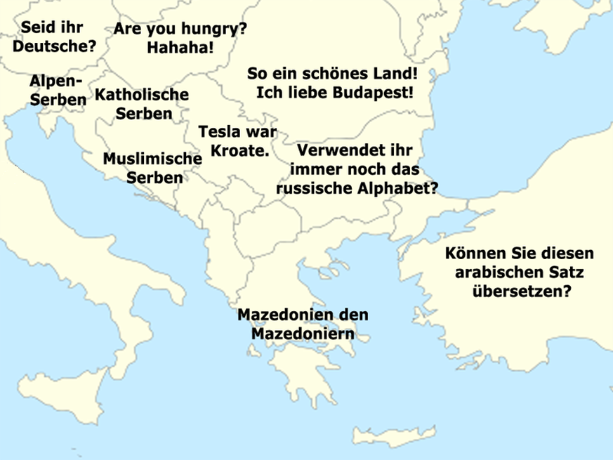 Karte: So beleidigt man europäische Länder mit einem Satz