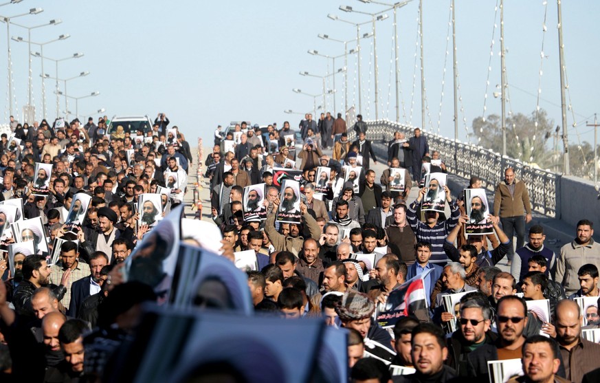 Baghdad am 4. November: Iraker demonstrieren gegen die Hinrichtung Al-Nimrs.