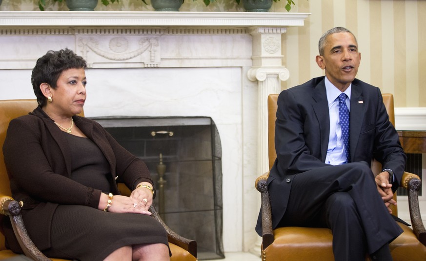 Obama mit Justizministerin Lynch.