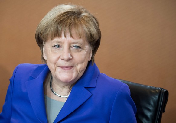 epa05632786 (FILE) A file picture dated 20 April 2016 of German Chancellor Angela Merkel at a cabinet meeting in Berlin. According to CDU politician Roettgen Merkel will be running for Chancellor for  ...