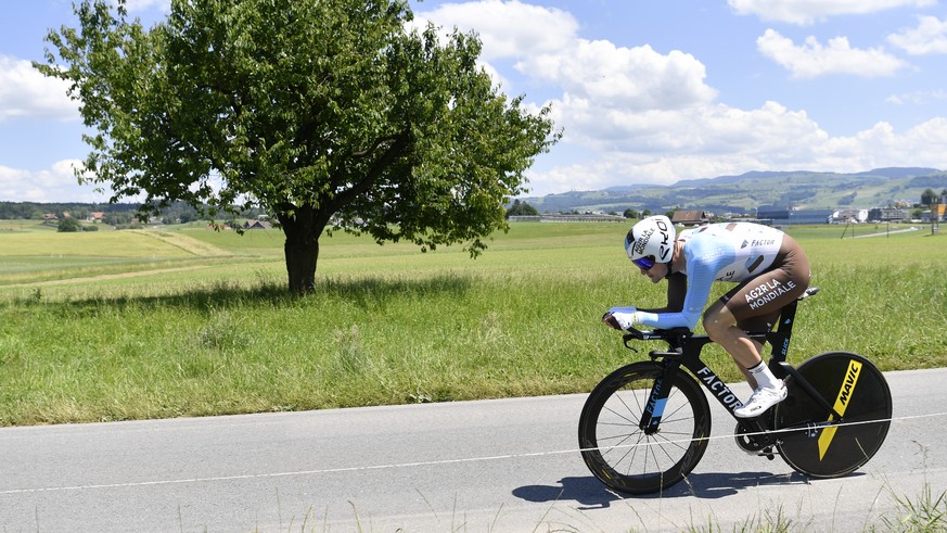 Nico Denz from Germany of Ag2r La Mondiale in action during the prologue, a 6 km race against the clock, with start and finish in Cham, Switzerland, at the 81st Tour de Suisse UCI ProTour cycling race ...