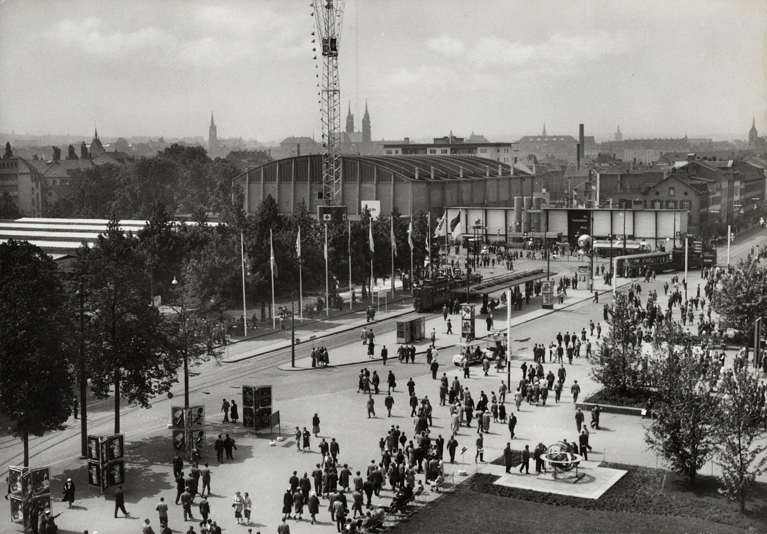 Schweizer Mustermesse Basel (MUBA), Hallen 8, 8a und 8b um 1950 – 1960.