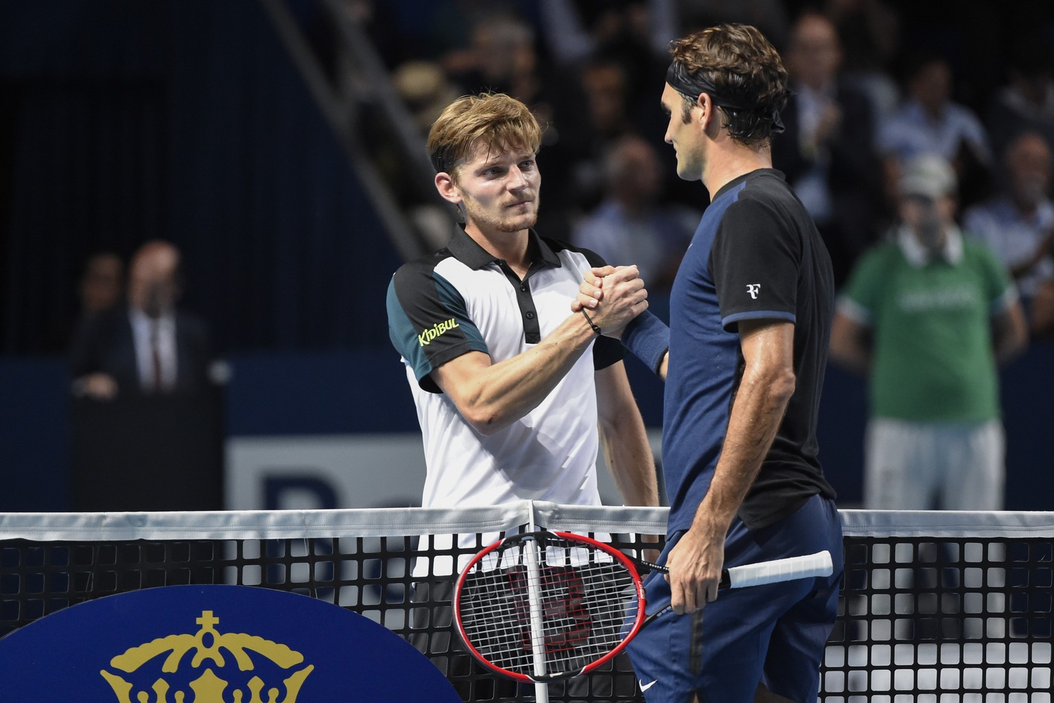 Erst kurz vor Mitternacht schritten David Goffin und Roger Federer zum Shakehands.&nbsp;