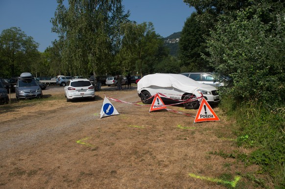 Der Parkplatz des Campings.