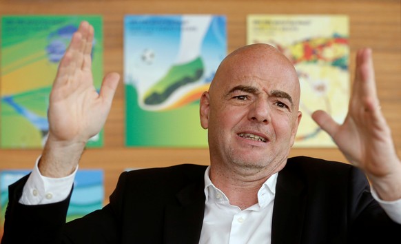 FIFA President Gianni Infantino gestures during an interview with Reuters at the FIFA headquarters in Zurich, Switzerland November 2, 2016. Picture taken on November 2, 2016. REUTERS/Arnd Wiegmann