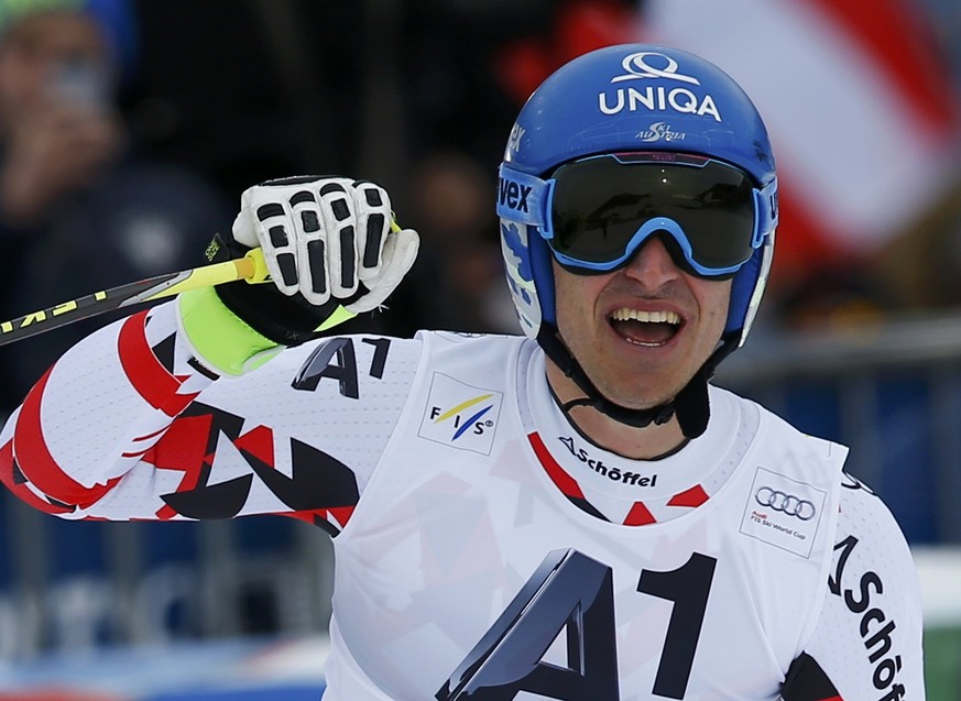 Matthias Mayer jubelt über seinen zweiten Sieg im Weltcup.