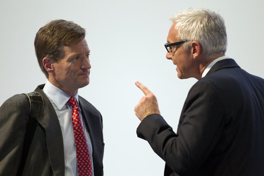 Rohner und Dougan nach der Generalversammlung in Zürich.