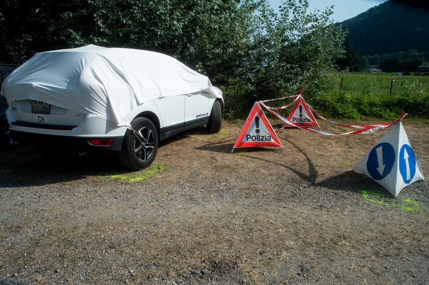 Der Parkplatz nahe dem Campingplatz&nbsp;La Piodella, wo das fünfjährige Mädchen starb. Das abgebildete Auto ist nicht das Unglücksauto.&nbsp;