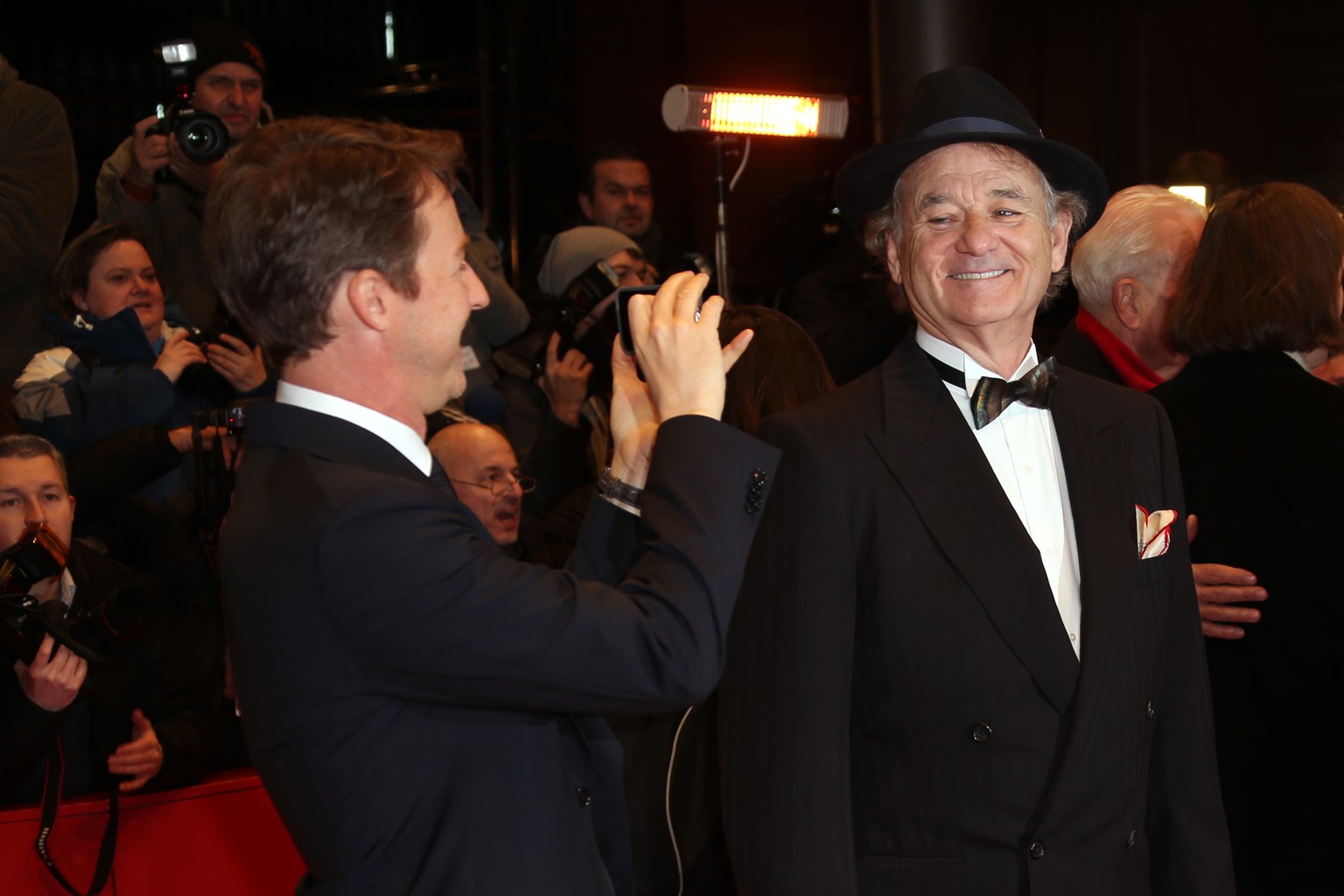 Norton macht Faxen mit Murray bei den Oscars 2014 in Los Angeles.