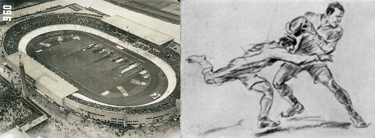 Für beides gab es Gold: Für die Pläne des Olympiastadions von Amsterdam (Literatur) und für die Zeichnung «Rugby» (Malerei).