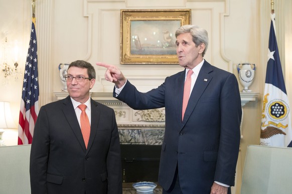 Die Aussenminister Bruno Rodriguez und John Kerry.