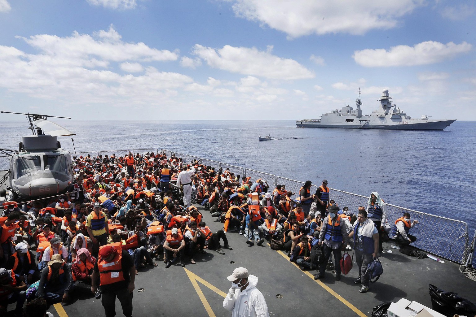 Rettungsaktion im Mittelmeer am 2. September 2014.
