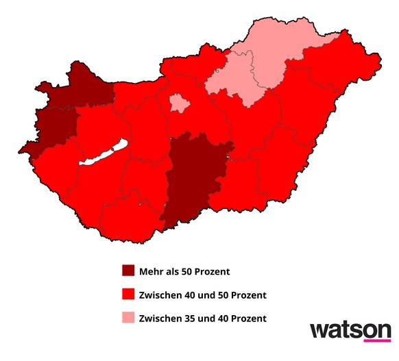 Die Wahlergebnisse aus Ungarn von 2014.
