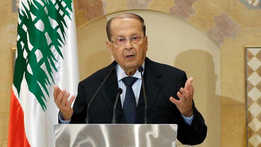Christian politician and FPM founder Michel Aoun talks during a news conference in Beirut, Lebanon October 20, 2016. Picture taken October 20, 2016. REUTERS/Mohamed Azakir TPX IMAGES OF THE DAY