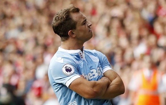 Britain Football Soccer - Middlesbrough v Stoke City - Premier League - The Riverside Stadium - 13/8/16
Stoke City&#039;s Xherdan Shaqiri celebrates scoring their first goal 
Action Images via Reute ...