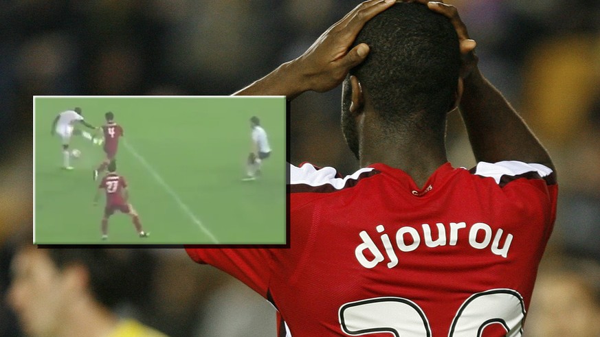 Cissé erzielt mit der Djourou-Technik ein Tor.